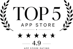 Top 5 App Store recognition with a 4.9 rating